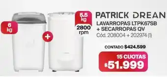 Naldo Lombardi Patrick drean lavarropas LTPK67SB oferta