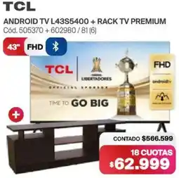 Naldo Lombardi Tcl android tv L43S5400 43" oferta