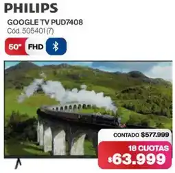 Naldo Lombardi Philips google tv PUD7408 50" oferta