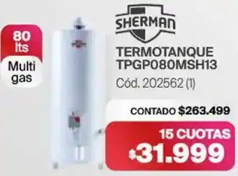 Naldo Lombardi Sherman termotanque TPGP080MSH13 oferta