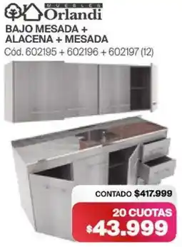 Naldo Lombardi Orlandi bajo mesada + alacena + mesada oferta