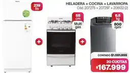 Naldo Lombardi Mihura heladera + cocina + lavarropa oferta