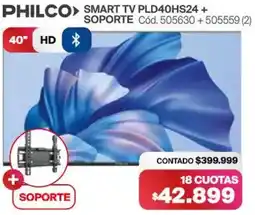 Naldo Lombardi Philco smart tv pld40hs24 + soporte oferta