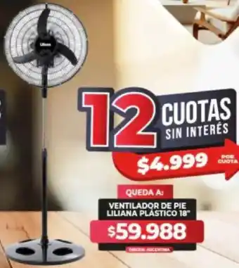 Supermayorista Vital Ventilador de pie liliana plástico 18" oferta