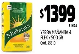 Supermercados Yaguar Yerba mañanita 4 flex oferta