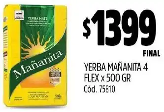 Supermercados Yaguar Yerba mañanita 4 flex oferta