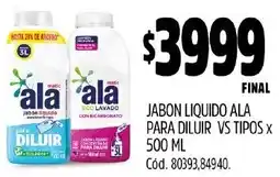 Supermercados Yaguar Ala jabon liquido para diluir vs tipos x oferta