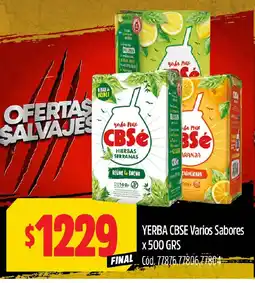 Supermercados Yaguar Cbse yerba varios sabores oferta