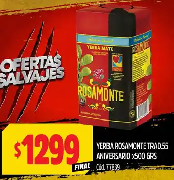 Supermercados Yaguar Rosamonte yerba trad.55 aniversario oferta