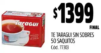 Supermercados Yaguar Taragui te sin sobres oferta