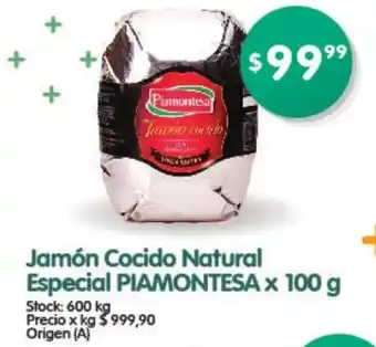 Supermercados Buenos Días Jamón Cocido Natural Especial Piamontesa x 100 g oferta