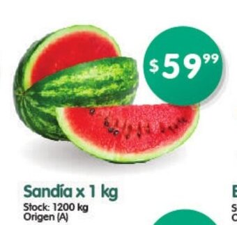 Supermercados Buenos Días Sandía x 1 kg oferta