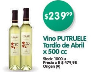 Supermercados Buenos Días Vino Putruele Tardío de Abril x 500 cc oferta