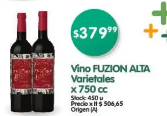Supermercados Buenos Días Vino Fuzion Alta Varietales x 750 cc oferta