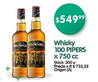 Supermercados Buenos Días Whisky 100 Pipers x 750 cc oferta
