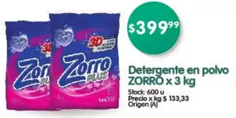 Supermercados Buenos Días Detergente En Polvo Zorro x 3 kg oferta