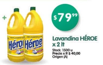 Supermercados Buenos Días Lavandina Héroe x 2 lt oferta