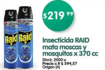 Supermercados Buenos Días Insecticida Raid Mata Moscas y Mosquitos x 370 cc oferta