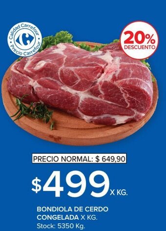 Carrefour Bondiola de Cerdo Congelada x kg oferta