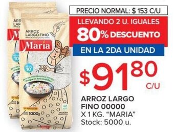 Carrefour Maria Arroz Largo Fino 00000 x 1 kg oferta