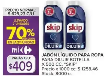 Carrefour Skip Jabón Líquido Para Ropa Para Diluir Botella x 500 cc oferta