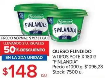 Carrefour Finlandia Queso Fundido V/Tipos Pote x 180 g oferta