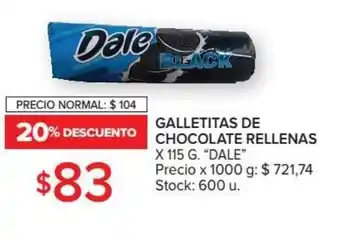 Carrefour Dale Galletitas de Chocolate Rellenas x 115 g. oferta
