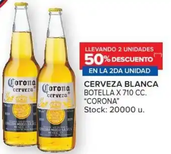 Carrefour Llevando 2Unida des 50% Descuento En La 2da Unidad Corona Cerveza Blanca Botella x 710 cc oferta