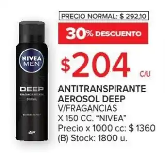 Carrefour Nivea Antitranspirante Aerosol Deep V/Fragancias x 150 cc oferta
