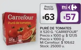 Carrefour Carrefour Puré de Tomates x 520 g oferta