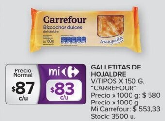 Carrefour Carrefour Galletitas de Hojaldre V/Tipos x 150 g oferta