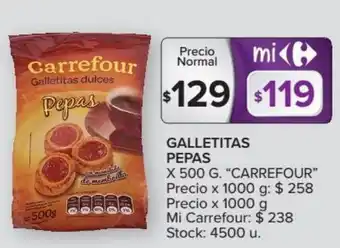 Carrefour Carrefour Galletitas Pepas x 500 g oferta