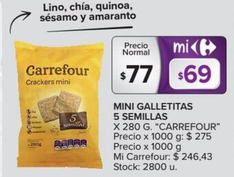 Carrefour Carrefour Mini Galletitas 5 Semillas x 280 g oferta