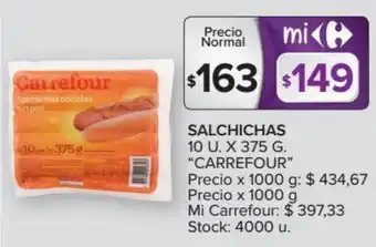 Carrefour Carrefour Salchichas 10 U. x 375 g oferta
