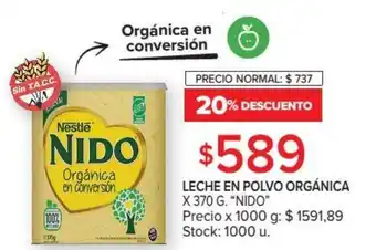 Carrefour Nido Leche en Polvo Orgánica x 370 g oferta