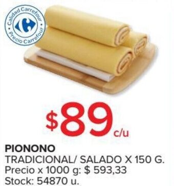 Carrefour Pionono Tradicional/Salado x 150 g oferta