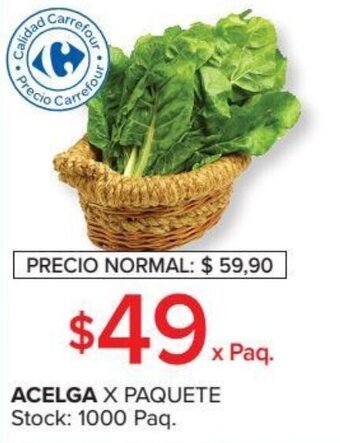 Carrefour Acelga x Paquete oferta