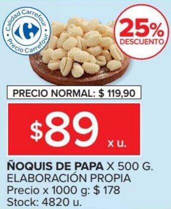Carrefour Ñoquis De Papa x 500 g. oferta