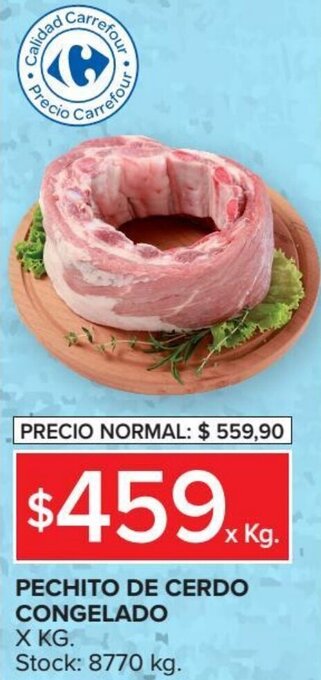 Carrefour Pechito de Cerdo Congelado x Kg oferta