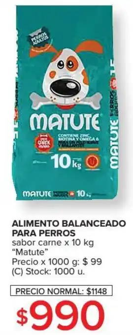 Carrefour Matute Alimento Balanceado Para Perros Sabor Carne x 10 kg oferta