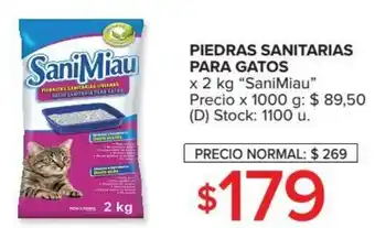 Carrefour SaniMiaue Piedras Sanitarias Para Gatos x 2 kg oferta