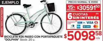 Carrefour Dolphin Bicicleta R26 Paseo con Portapaquete 6 Cuotas Sin Interés oferta