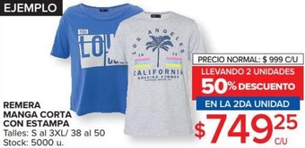 Carrefour Remera Manga Corta Con Estampa oferta