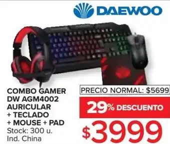 Carrefour Daewoo Combo Gamer DW AGM4002 Auricular + Teclado + Mouse + Pad oferta