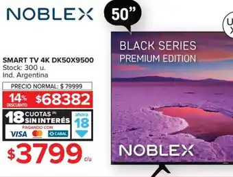 Carrefour Noblex Smart TV 4K DK50X9500 18 Cuotas Sin Interés oferta