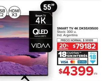 Carrefour Noblex Smart TV 4K DK55X9500 oferta