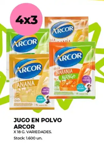Supermercados Tadicor 4X3 Jugo En Polvo Arcor x 18 g Variedades oferta