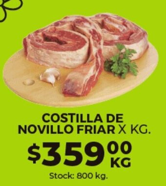 Supermercados Tadicor Costilla de Novillo Friar x Kg oferta
