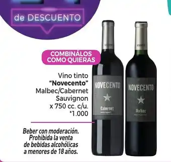 La Anonima "Novecento" Vino tinto Malbec/Cabernet Sauvignon x 750cc c/u oferta