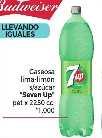 La Anonima "Seven Up" Gaseosa lima-limón s/azúcar pet x 2250cc oferta